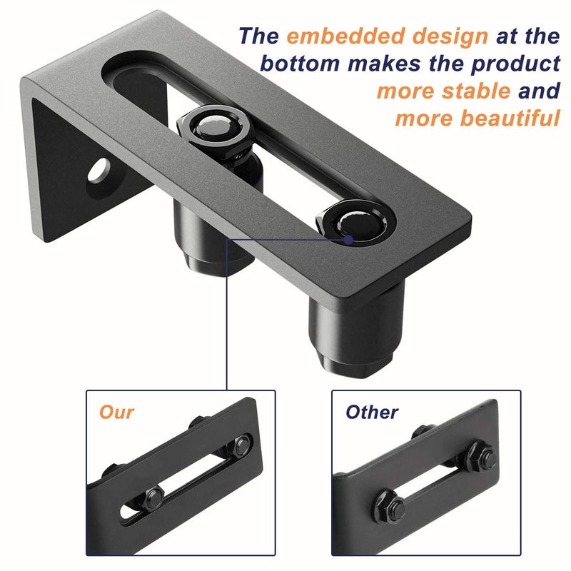SMARTSTANDARD Sliding Barn Door Bottom Adjustable Floor Guide Roller, Black, Smoothly and Quietly, Easy to Install (2 Rollers) 2PCS - Image 2
